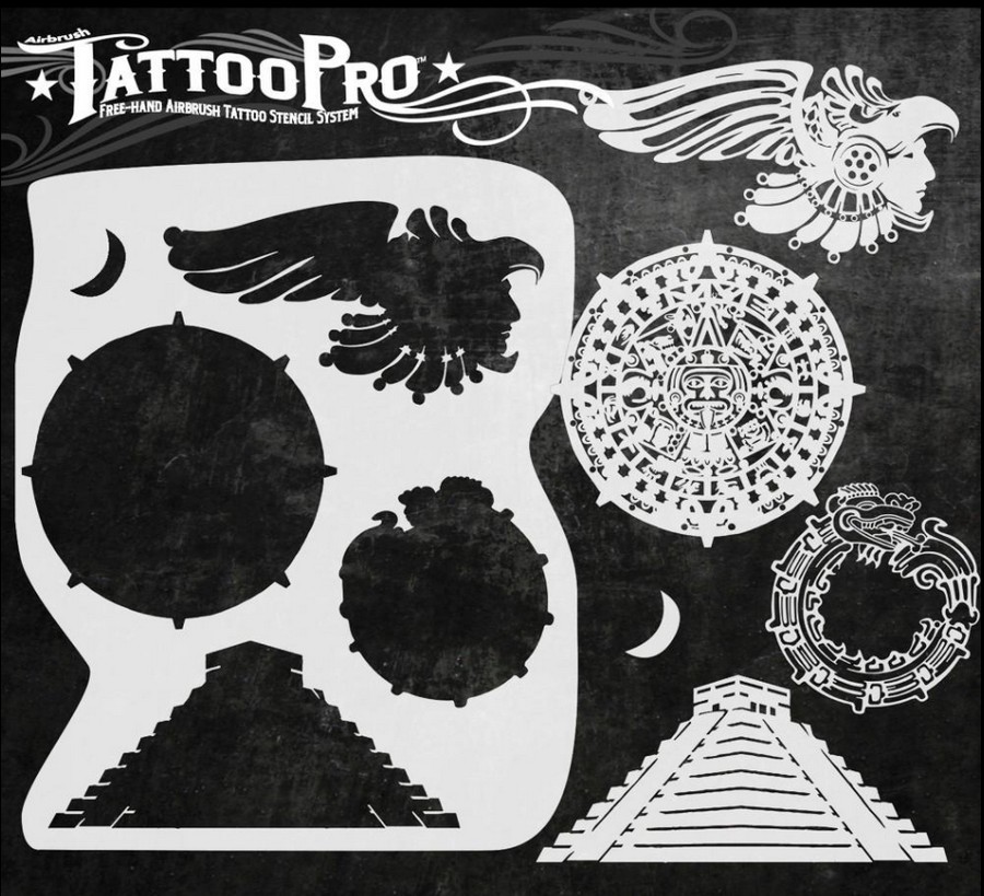 Wiser's Airbrush TattooPro Stencil – Aztec & Maya Wiser's Airbrush TattooPro Stencil – Aztec & Maya