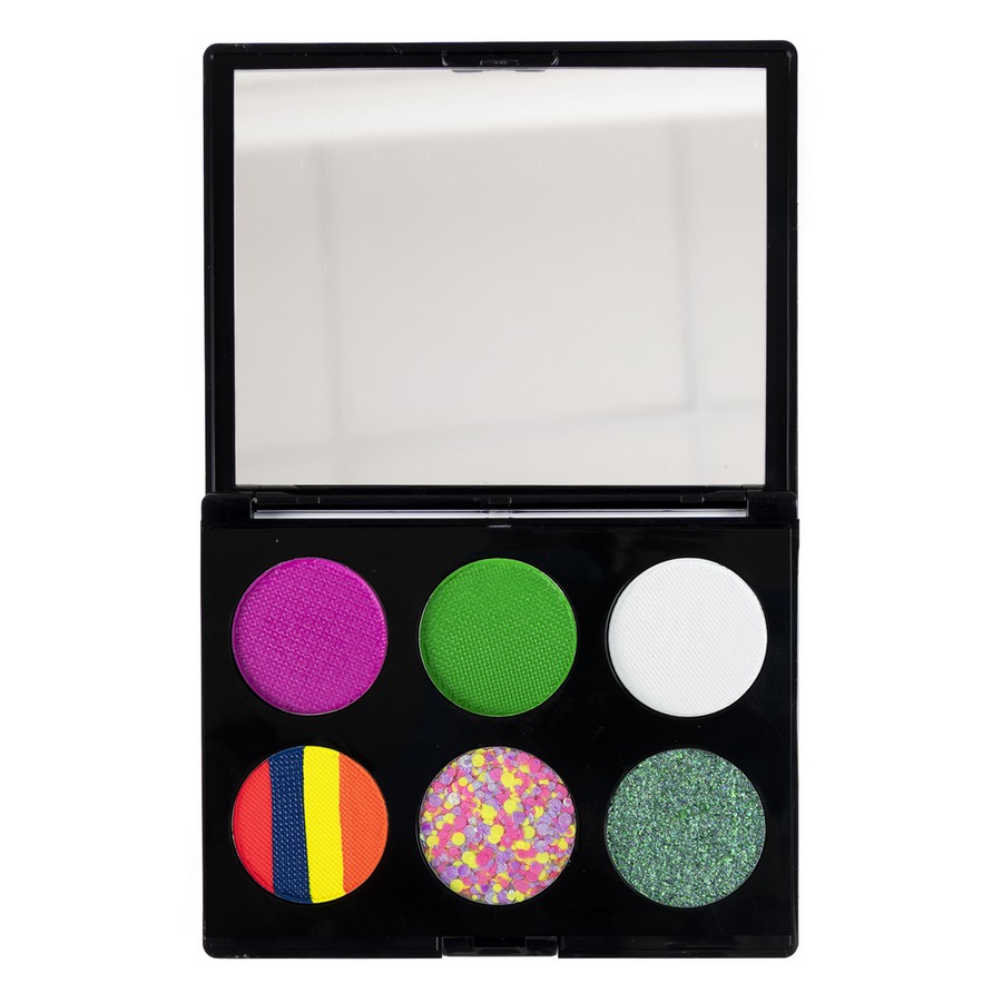 PXP Neon Princess palette met duo chrome oogschaduw Dazzling Peacock, verkrijgbaar bij SchminkenGrime.nl