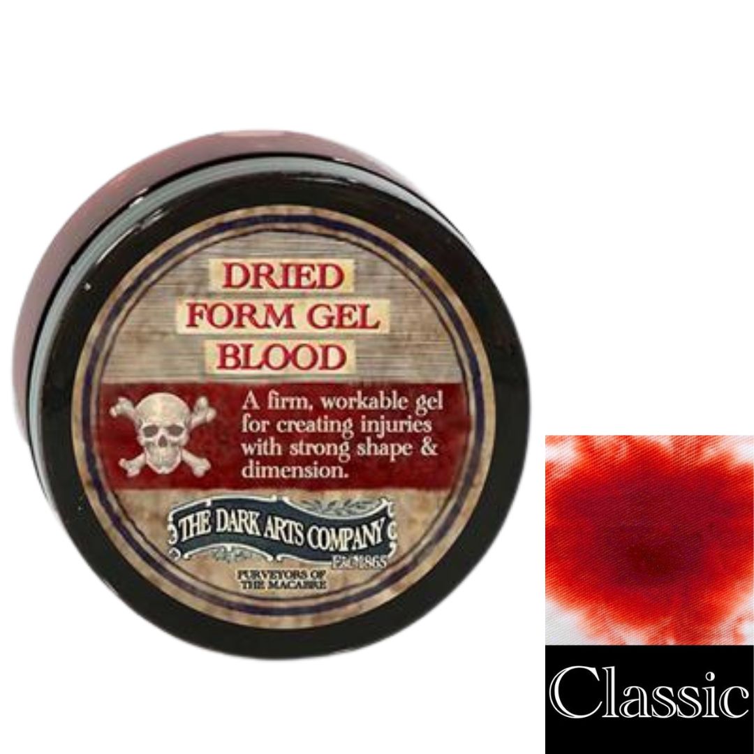 Form Gel Blood Classic van The Dark Arts Company, dieprode bloedgel van 50ml met dikke, realistische textuur voor levensechte wonden, verkrijgbaar bij SchminkenGrime.nl