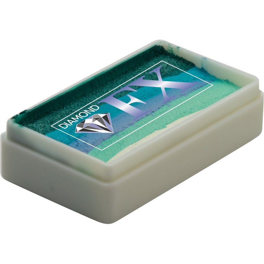 Splitcake schmink Green Fairy van Diamond FX met sprankelende groentinten voor magische en fantasierijke ontwerpen, verkrijgbaar bij SchminkenGrime.nl