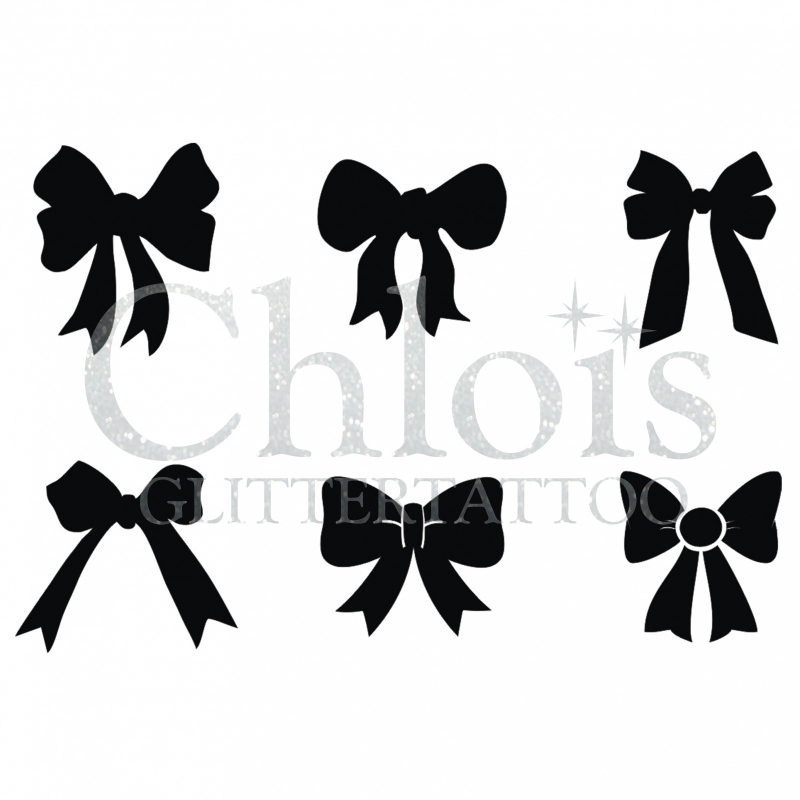 Chloïs Glittertattoo Sjabloon Bow (6 mini stencils)