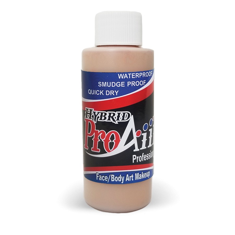 ProAiir Hybrid Nude 60ml fles met neutrale huidskleur airbrush schmink, geschikt als basislaag voor lichte huidtinten, verkrijgbaar bij SchminkenGrime.nl