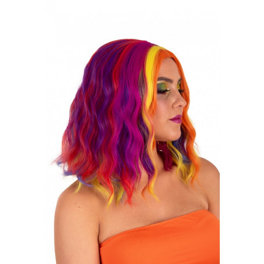 PXP Pruik Alicia, half lang met golven in Multi-Color (35 cm)