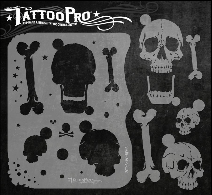 Wiser's Airbrush TattooPro Stencil – Skulls