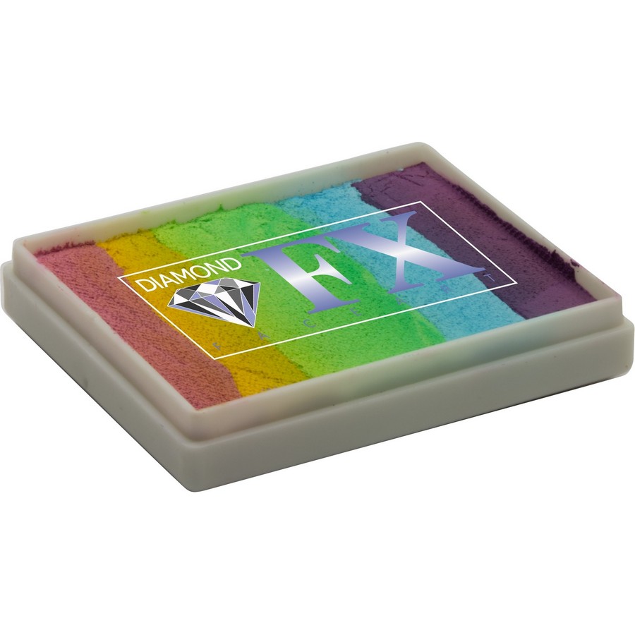 Diamond FX Splitcake Spring Party van 50 gram met frisse lentekleuren voor feestelijke schminkontwerpen, verkrijgbaar bij SchminkenGrime.nl