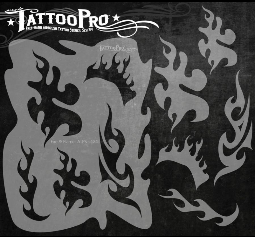 Wiser's Airbrush TattooPro Stencil - Fire & Flame
