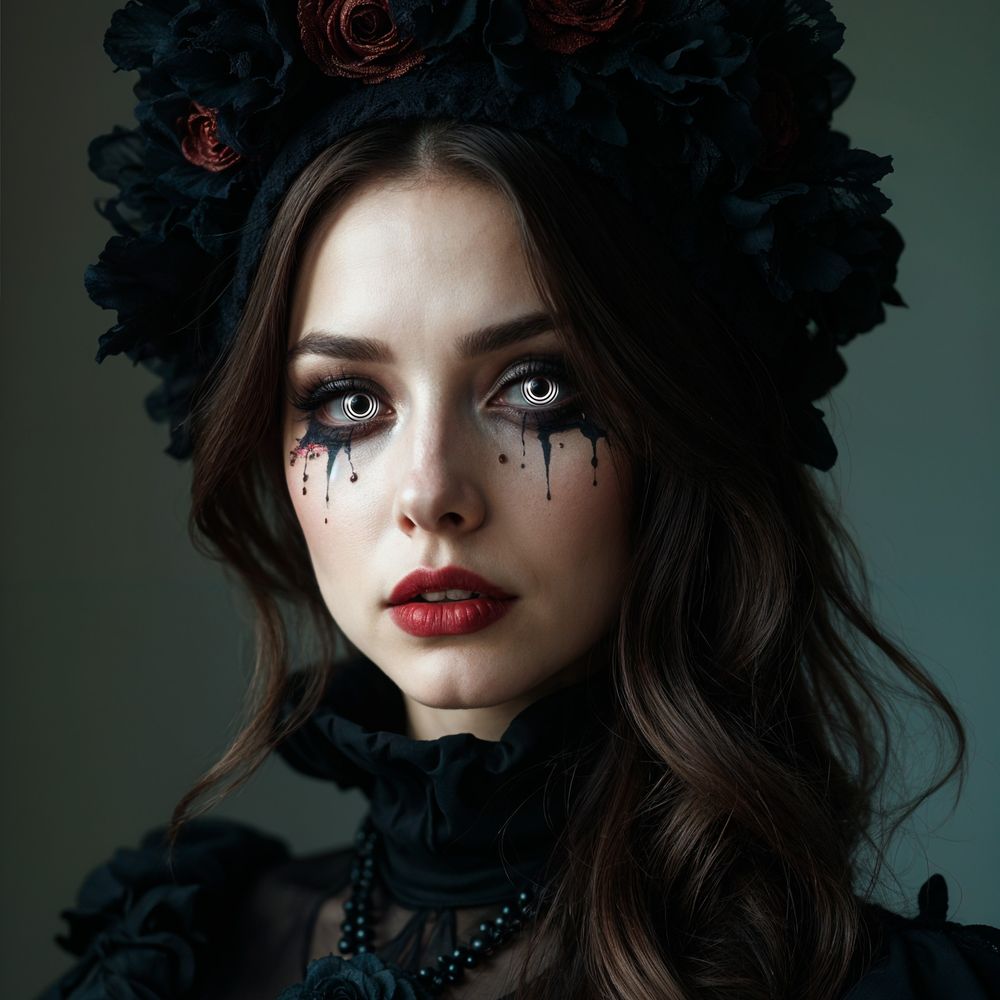 Black Turning kleurlens – zwart met draaiend effect, geschikt voor Halloween, verkrijgbaar bij SchminkenGrime.nl