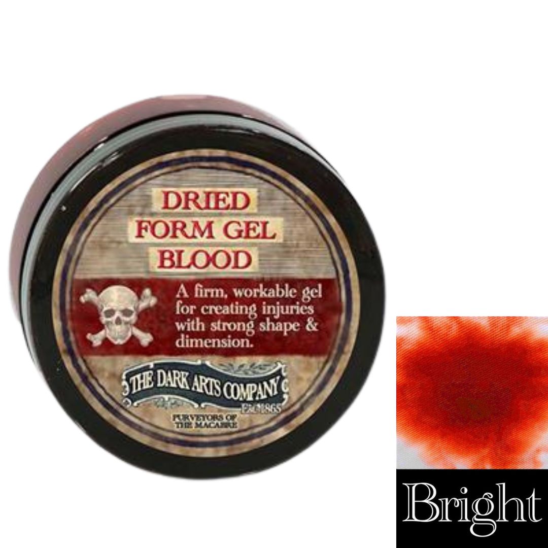 Form Gel Blood Bright van The Dark Arts Company, helder bloedgel van 50ml met realistische textuur voor special effects make-up, verkrijgbaar bij SchminkenGrime.nl