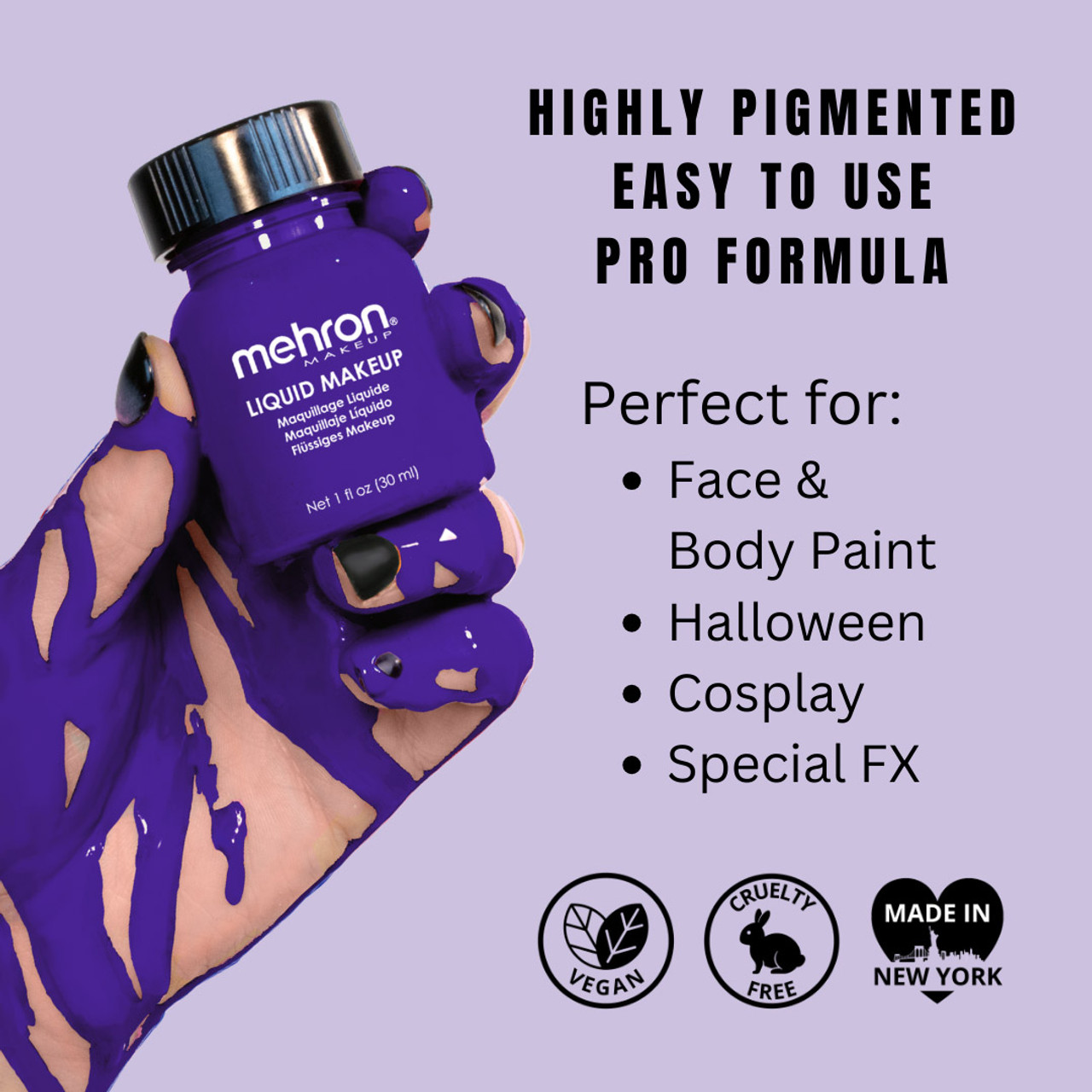 Mehron Liquid Makeup Purple (135ml)