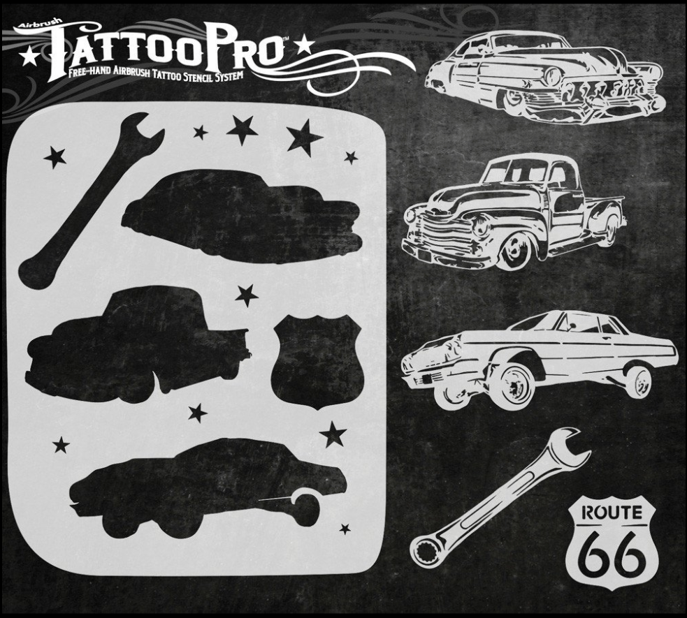 Wiser's Airbrush TattooPro Stencil – Classic Cars