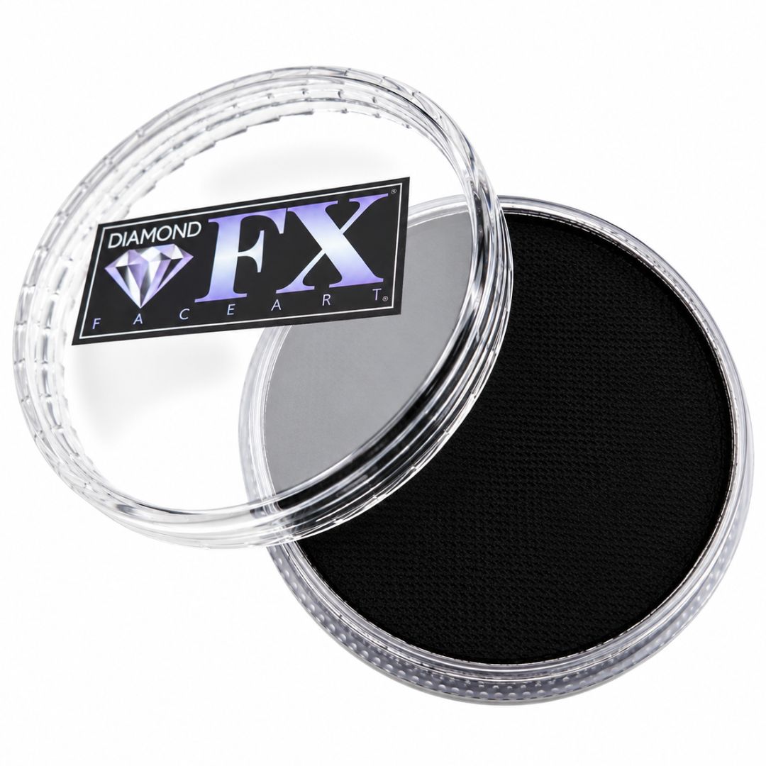 Diamond FX Essential Black 45 g waterschmink, open bakje met deksel en logo