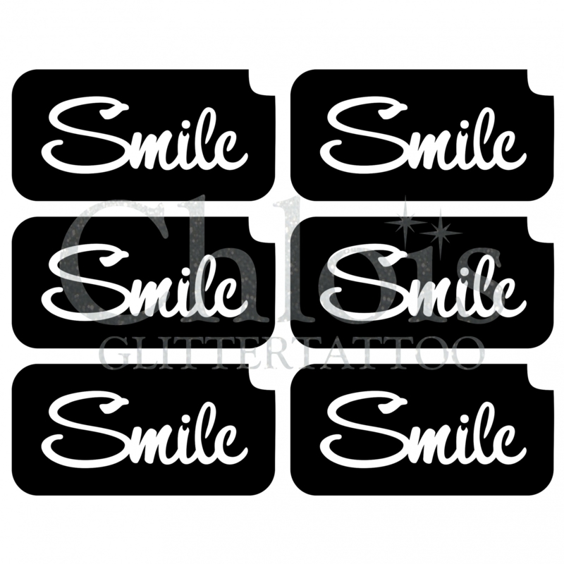 Chloïs Glittertattoo Sjabloon Smile (6 mini stencils)
