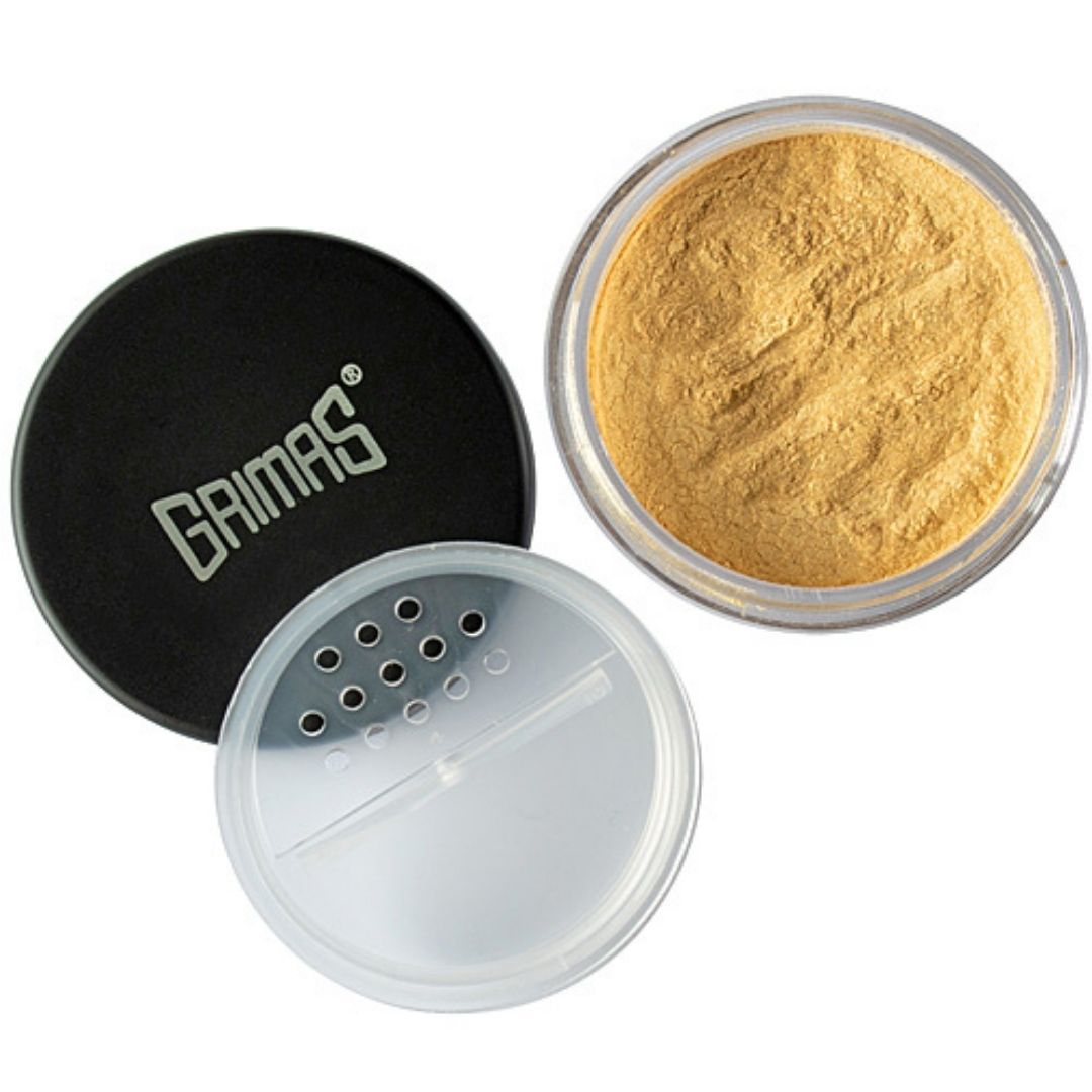 Grimas Colour Powder Pearl Goud 10 ml voor make-up en special effects, verkrijgbaar bij SchminkenGrime.nl.