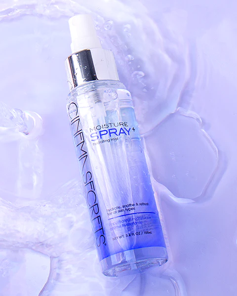 Cinema Secrets Moisture Spray + Hydrating Mist 100ml, verfrissende en verzorgende spray voor een gehydrateerde huid onder en over make-up, verkrijgbaar bij SchminkenGrime.nl
