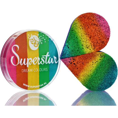 Superstar Schmink Carnival – Heldere kleuren in professionele kwaliteit Superstar Dream Colours Carnival schmink – heldere regenboogkleuren in 45 gram verpakking