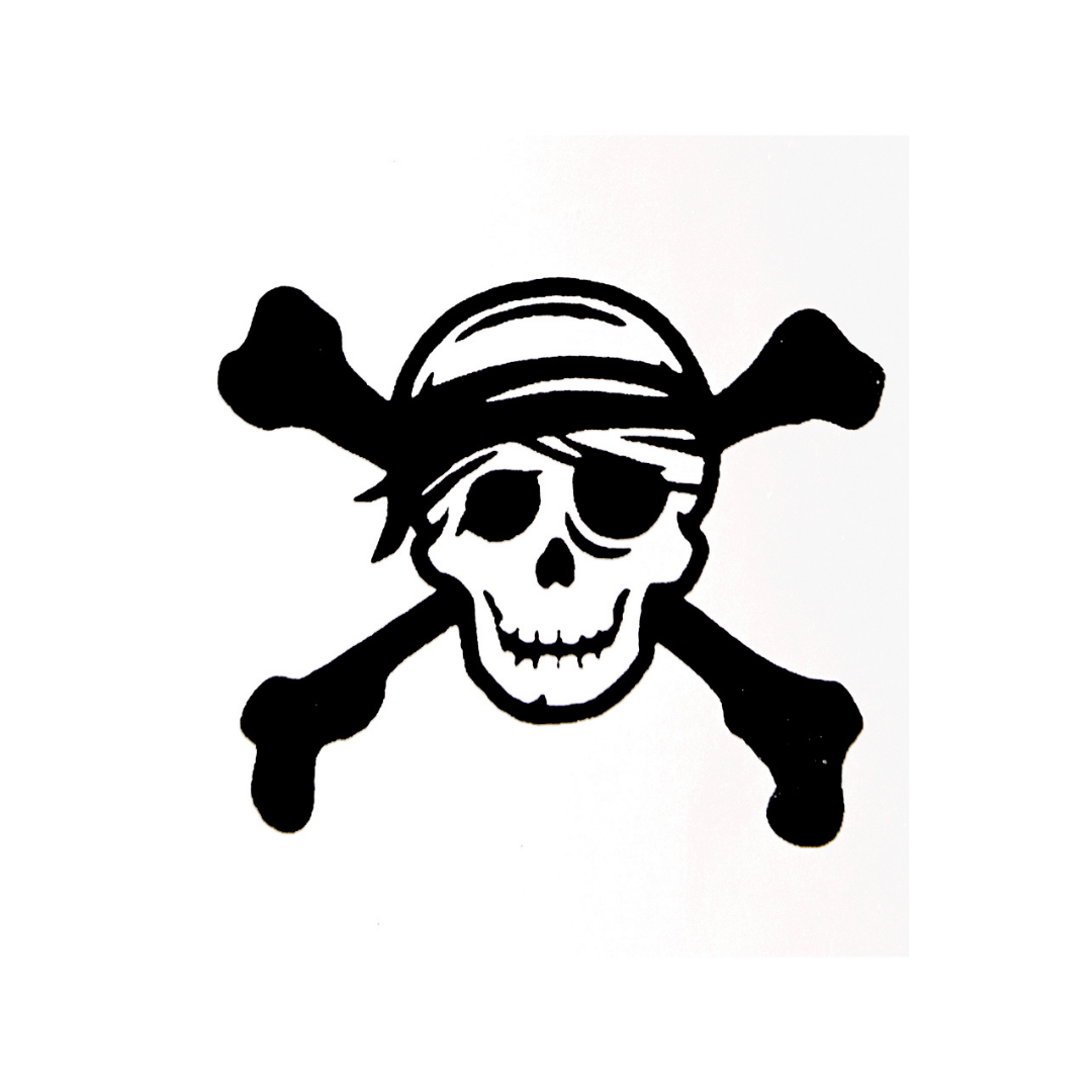 Quick Tattoo Sjabloon - Piraten  Doodshoofd