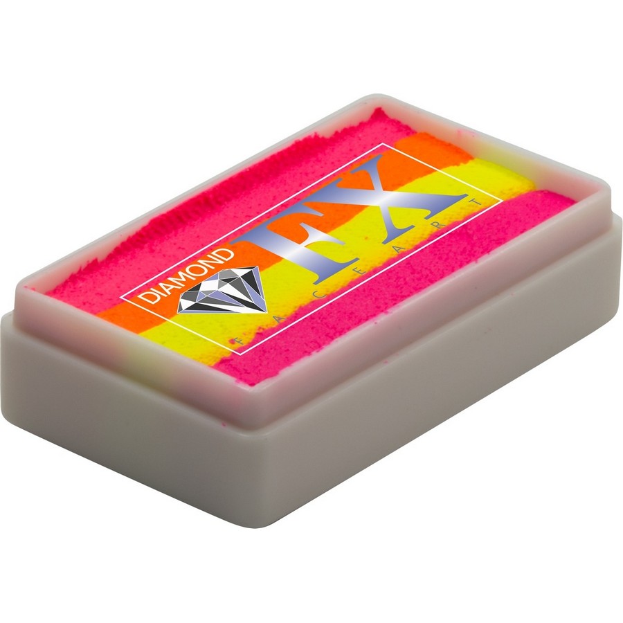 Splitcake schmink Neon Pop van Diamond FX met levendige kleurenmix voor energieke en opvallende designs, verkrijgbaar bij SchminkenGrime.nl