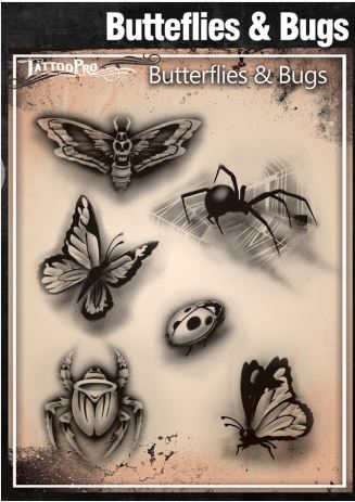 Wiser's Airbrush TattooPro Stencil - Butterflys & Bugs