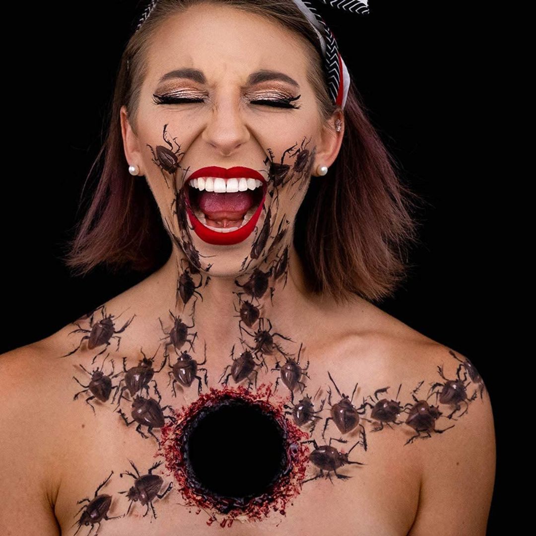 Mehron Paradise Dark Brown 40gr – voorbeeld look met bruine schmink, verkrijgbaar bij SchminkenGrime.nl Schminkcreatie met Mehron Paradise Makeup Dark Brown 40 gram, gebruikt voor natuurlijke tinten, schaduw en karakter make-up, verkrijgbaar bij SchminkenGrime.nl