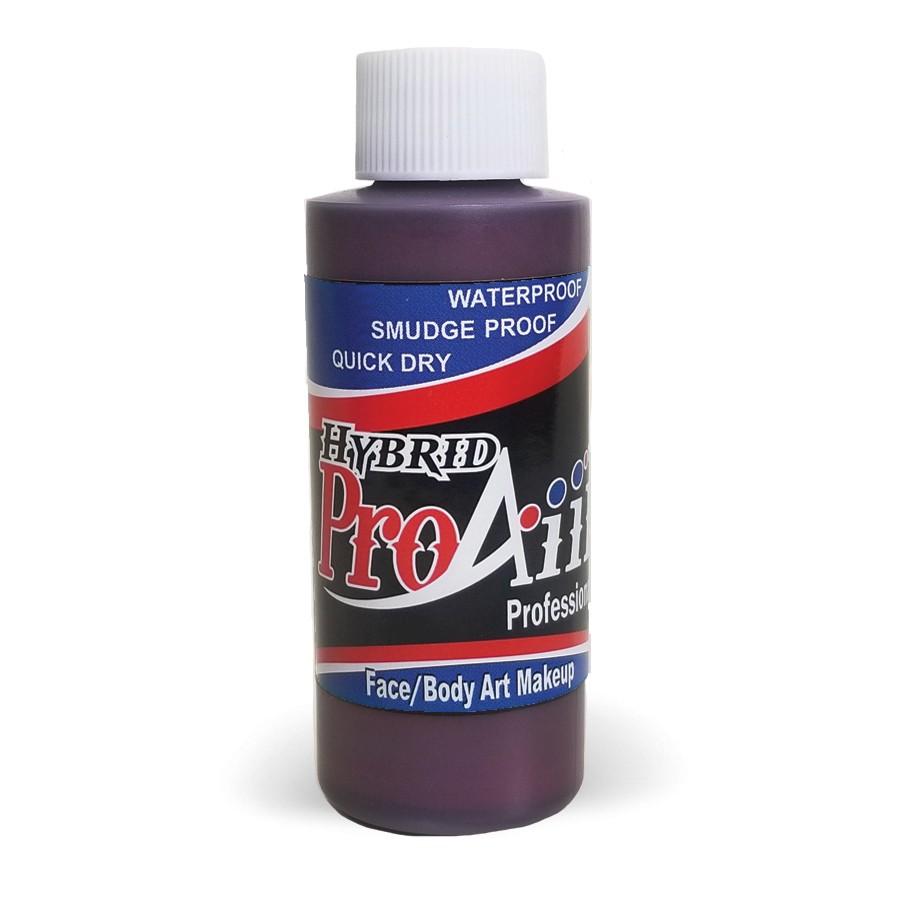 ProAiir Hybrid Maroon 60ml fles met donkerroodpaarse airbrush schmink, dekkend en geschikt voor schaduw of special effects, verkrijgbaar bij SchminkenGrime.nl