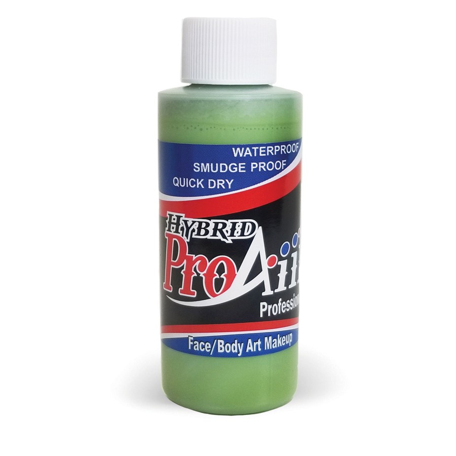 ProAiir Hybrid in de kleur Galaxy Green (60ml), intens donkergroene airbrush schmink op alcoholbasis, perfect voor monsters, fantasy characters en special effects, verkrijgbaar bij SchminkenGrime.nl