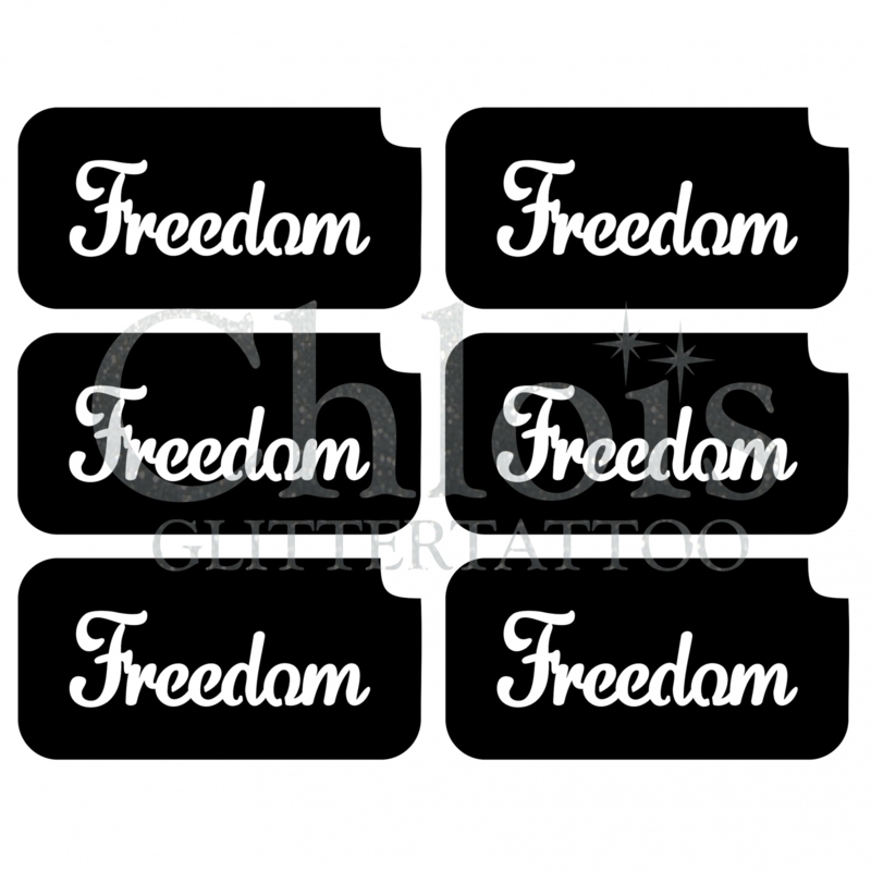 Chloïs Glittertattoo Sjabloon Freedom (6 mini stencils)