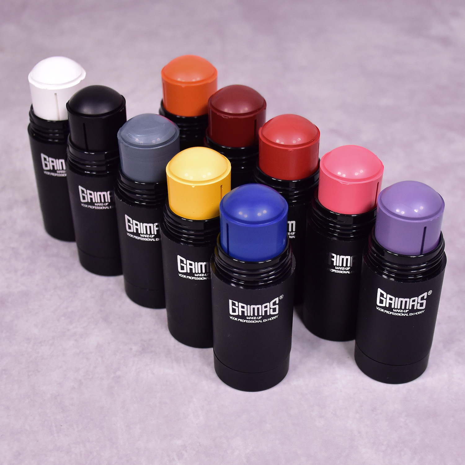 Grimas Covercream Sticks – verkrijgbaar bij SchminkenGrime.nl Set van Grimas Covercream Sticks, goed dekkend voor grime en schmink – verkrijgbaar bij SchminkenGrime.nl