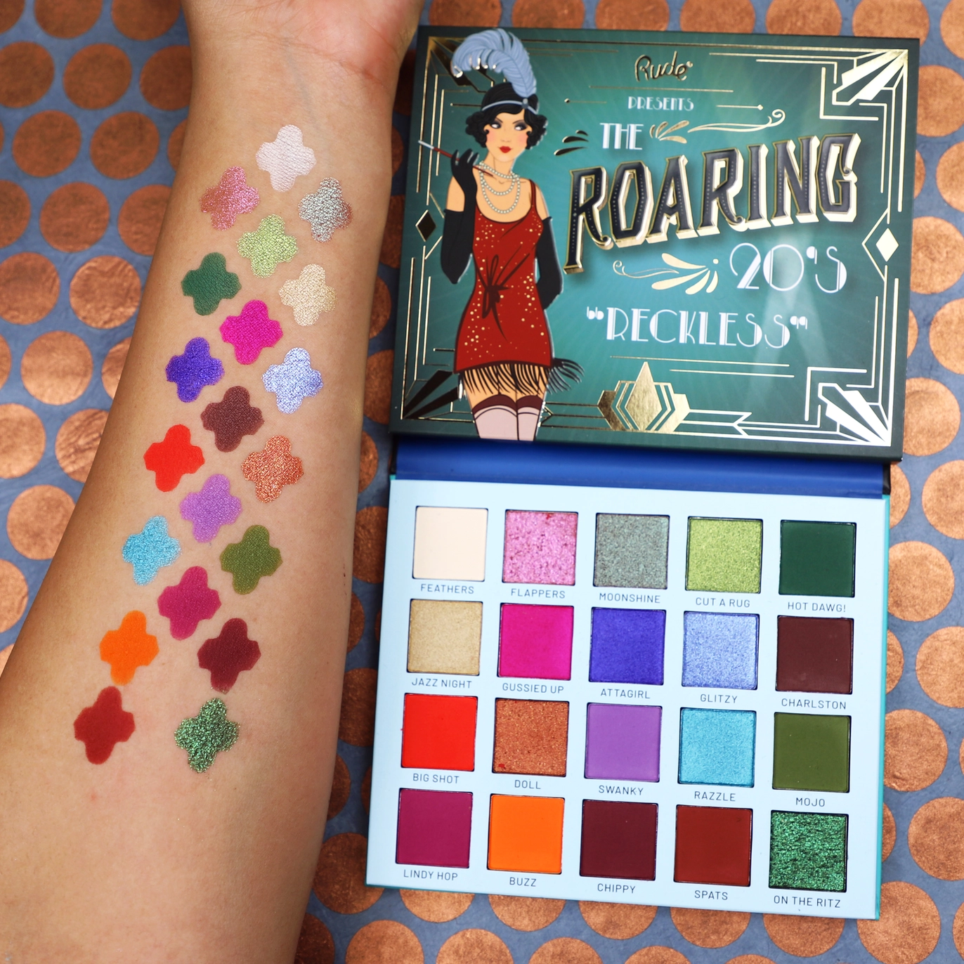 Rude Cosmetics The Roaring 20's Eyeshadow Palette - Reckless (20 kleuren)