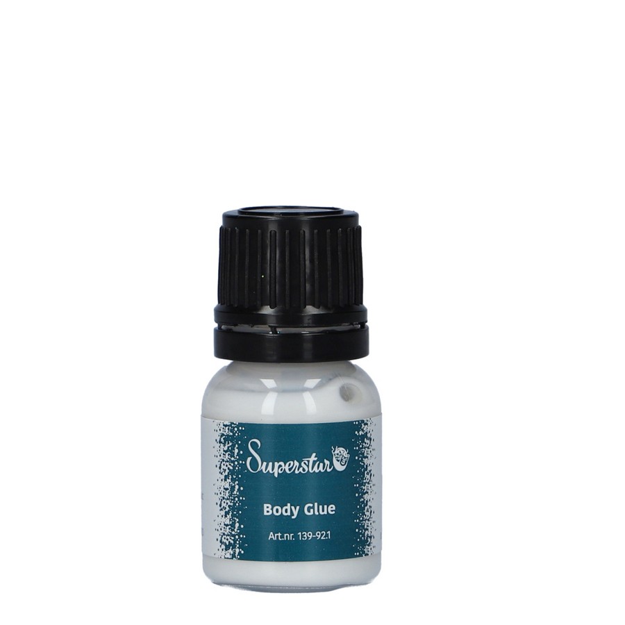 Superstar Body Glue 9ml voor glittertattoos – huidlijm zonder latex, geschikt voor 65 tot 80 tattoos, verkrijgbaar bij SchminkenGrime.nl