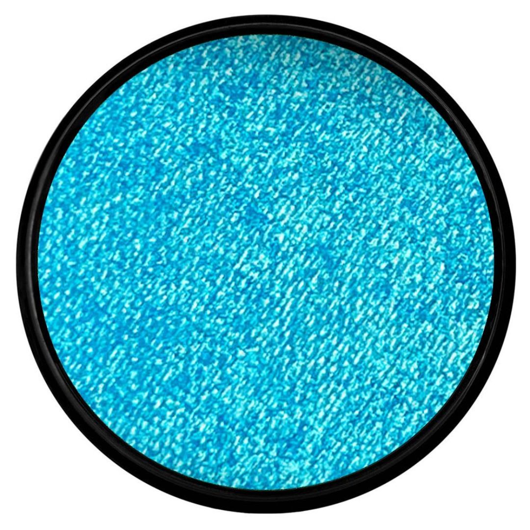 Mehron Paradise Make-up Metallic Light Blue, een glanzende lichtblauwe schmink op waterbasis van 40 gram, perfect voor sprankelende effecten, verkrijgbaar bij SchminkenGrime.nl