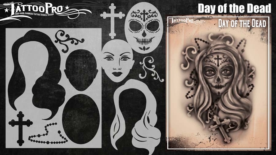 Wiser's Airbrush TattooPro Stencil – Day of the Dead