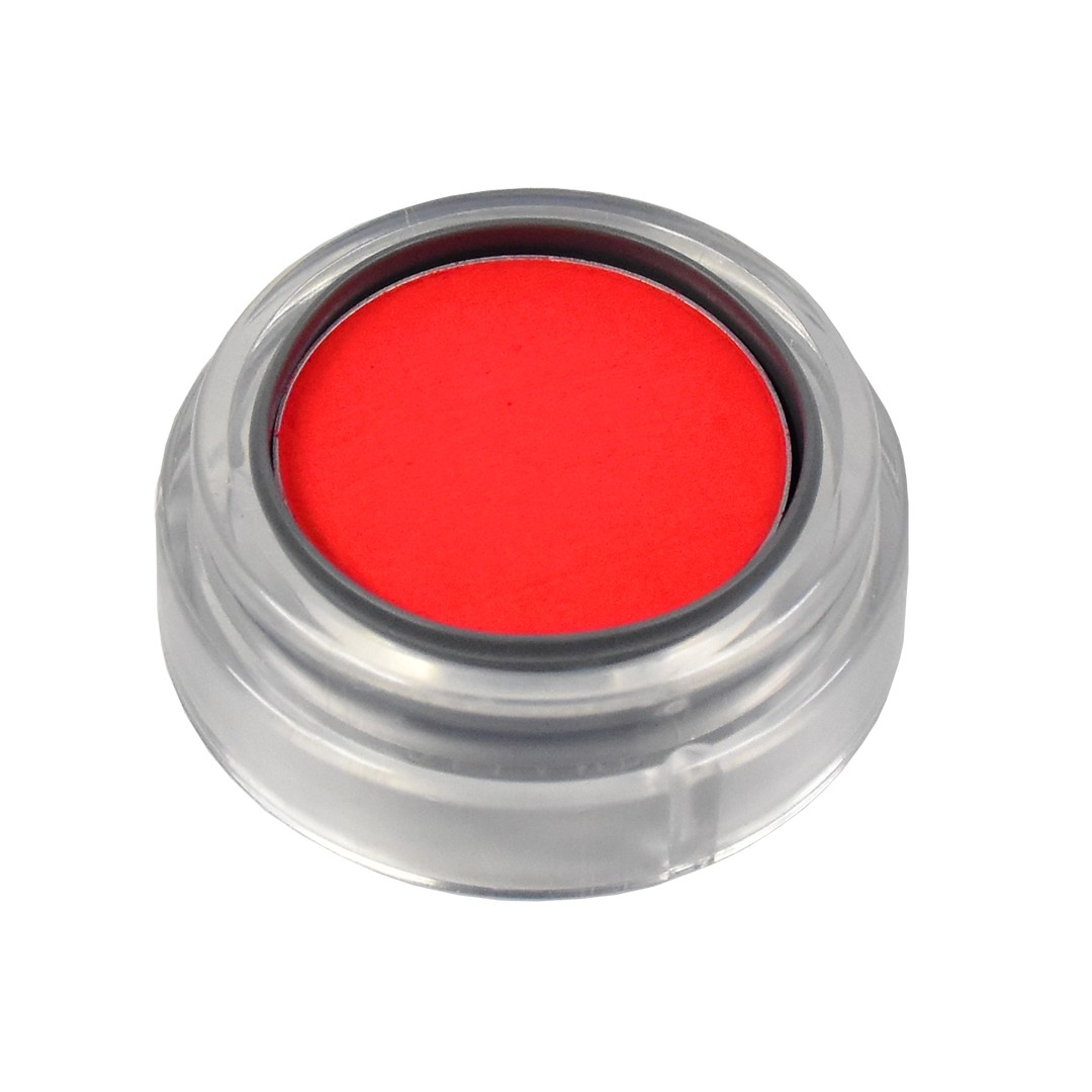 Grimas Schmink Fluor Rood 550 – UV-reactieve schmink op waterbasis (2,5 ml) met een felrode kleur die oplicht onder blacklight. Perfect voor opvallende face- en bodypaint looks.