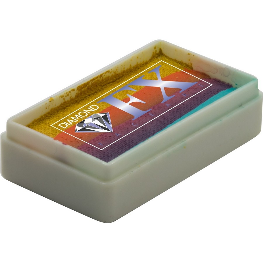 Splitcake schmink Caribbean Sunset van Diamond FX met warme tropische kleuren voor zonsondergangdesigns, verkrijgbaar bij SchminkenGrime.nl