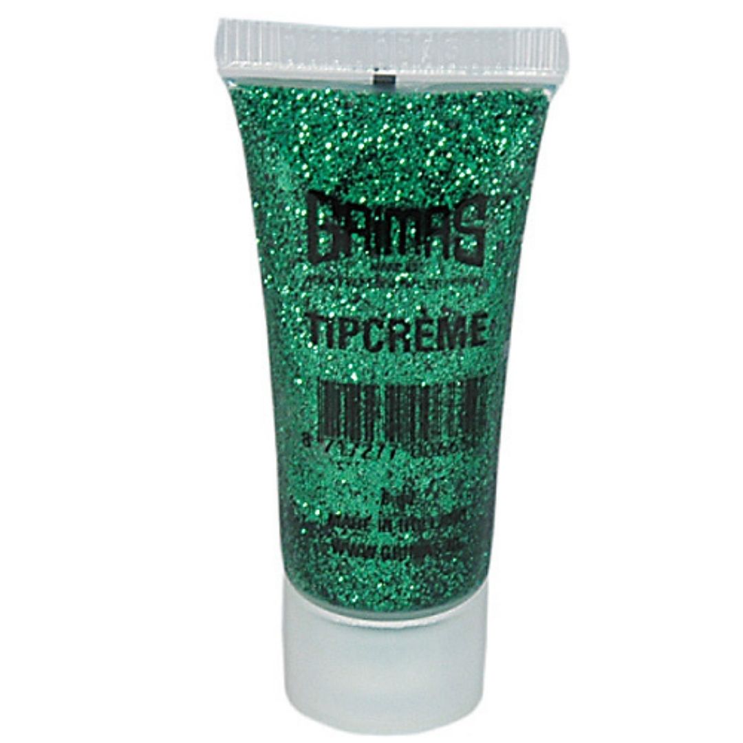 Grimas Tipcreme groen 041 - intens glinsterende groene glittercrème. Perfect te bestellen bij SchminkenGrime.nl voor jouw schminkontwerpen.