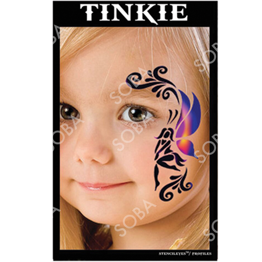 ProAiir Profile Stencil Tinkie met een speels elfachtig design, sterren en stipjes voor sprookjesachtige schminklooks, verkrijgbaar bij SchminkenGrime.nl