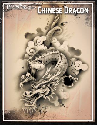 Wiser's Airbrush TattooPro Stencil - Chinese Dragon