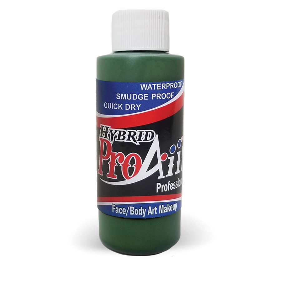 ProAiir Hybrid in de kleur Forest (60ml), diepe bosgroene airbrush schmink op alcoholbasis, ideaal voor camouflage, natuurthema's en SFX grime, verkrijgbaar bij SchminkenGrime.nl