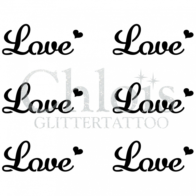 Chloïs Glittertattoo Sjabloon Love (6 mini stencils)