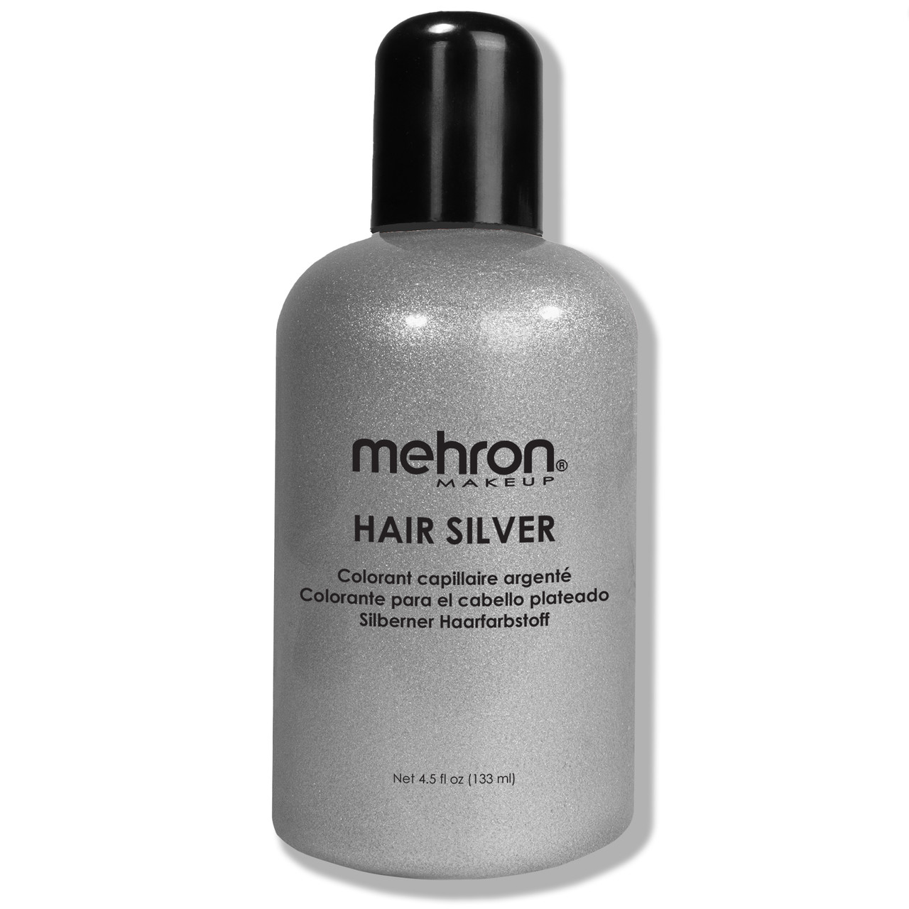 Mehron Hair Silver (135ml), zilveren tijdelijke haarverf voor theater en grime, verkrijgbaar bij SchminkenGrime.nl