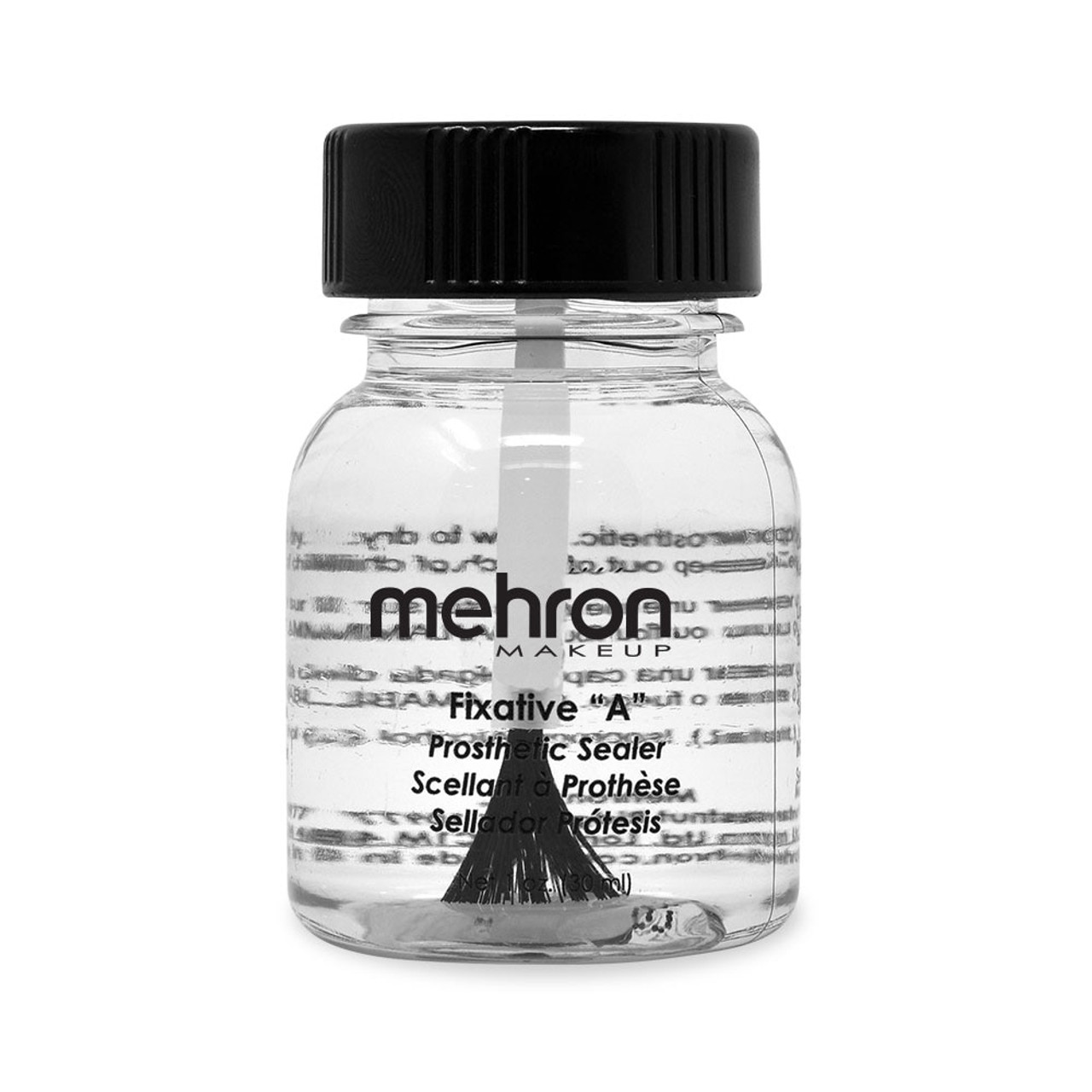 Mehron Fixative A Sealer 30ml in glazen potje met kwast – langdurige bescherming voor wax en latex bij SchminkenGrime.nl