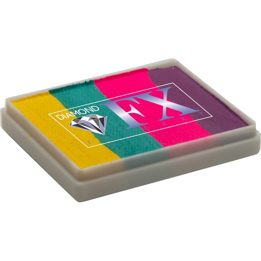 Diamond FX Splitcake Tropic Topic van 50 gram met exotische kleurenmix voor zomerse creaties, verkrijgbaar bij SchminkenGrime.nl