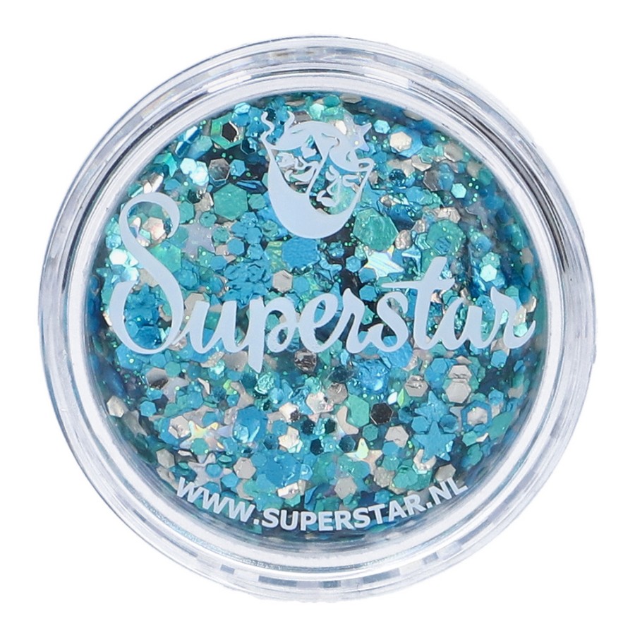 Superstar Chunky Glitter Cream Ice Queen detail van koele glitters, verkrijgbaar bij SchminkenGrime.nl