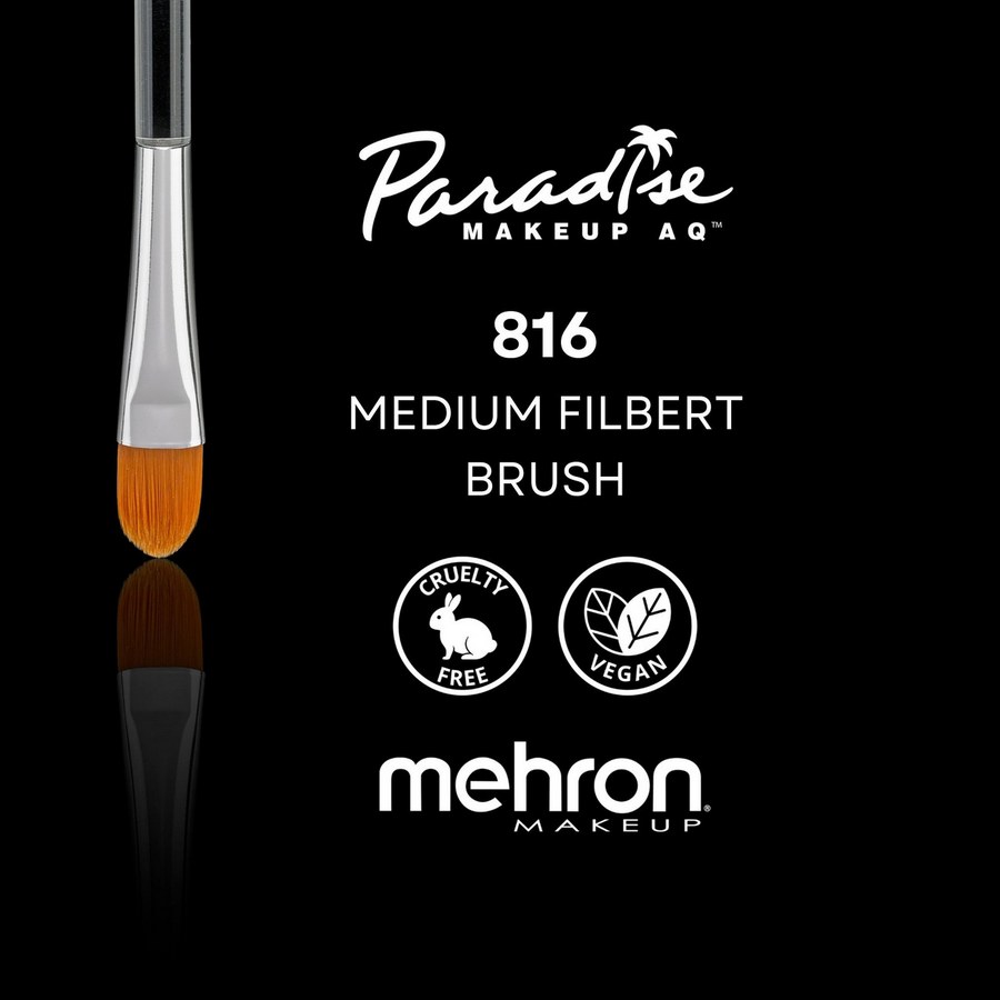 Mehron Paradise Makeup Penseel Wide Chisel 816, penseel uit de door make-up artist Jinny ontworpen Mehron Paradise serie, voor grotere vlakken en bodypaint verkrijgbaar bij SchminkenGrime.nl