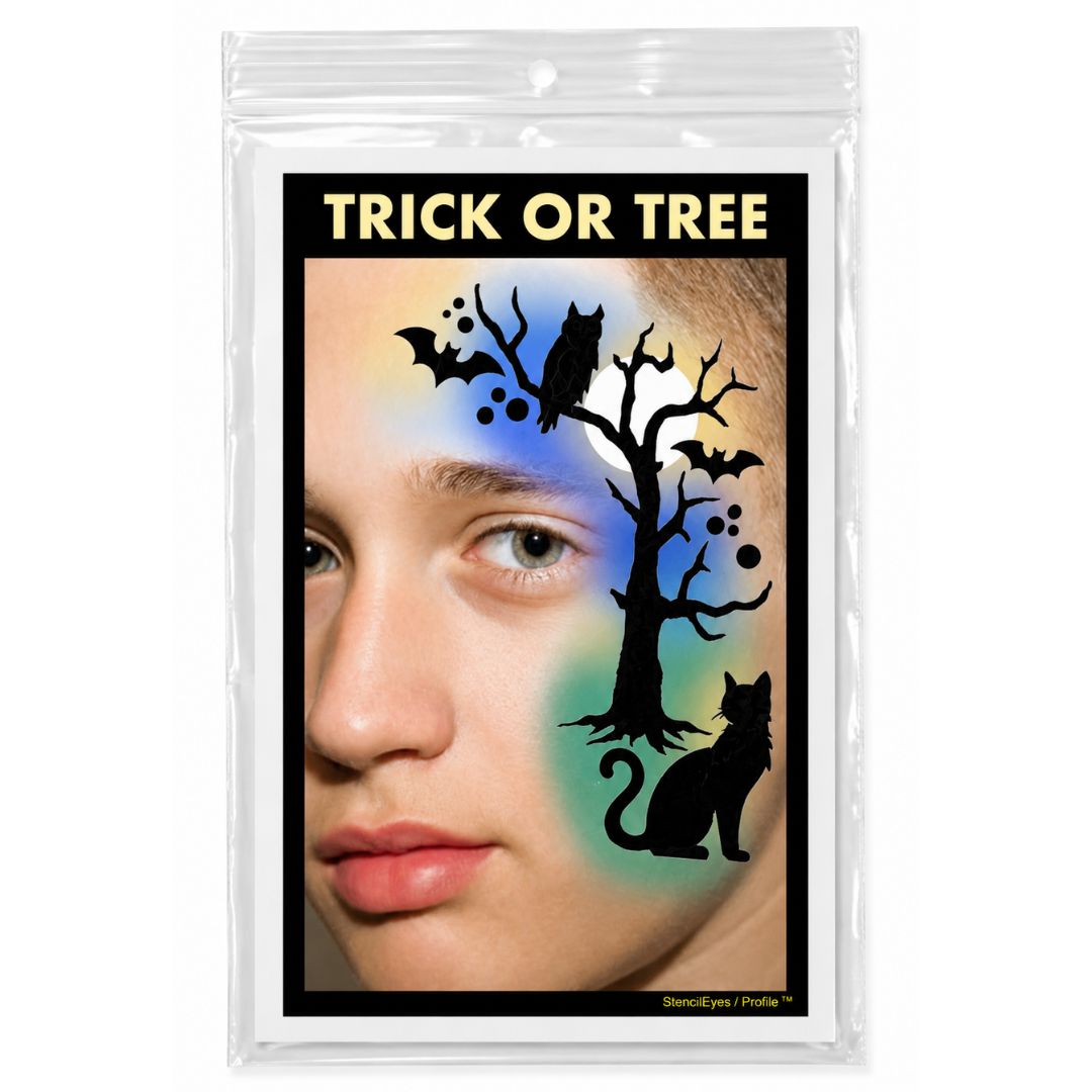 ProAiir Halloween Schmink Sjabloon Zwarte Kat (Profile Stencil Trick or Tree)