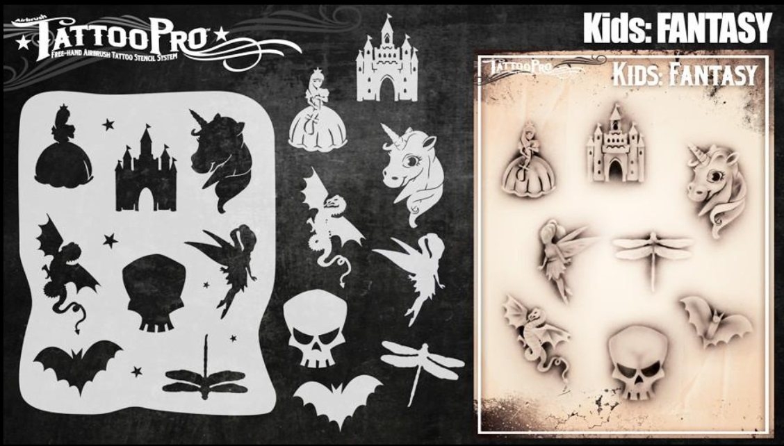 Wiser's Airbrush TattooPro Stencil – KIDS Fantasy