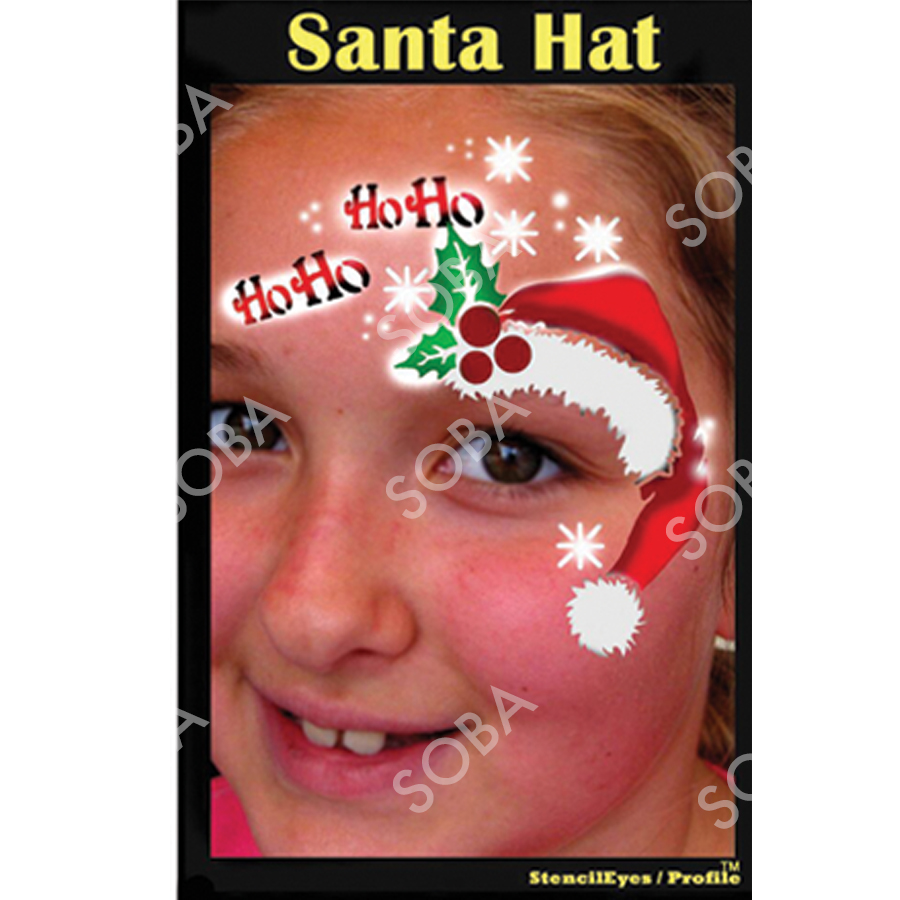 ProAiir Profile Stencil Santa Hat, kerststencil met kerstmuts, verkrijgbaar bij SchminkenGrime.nl