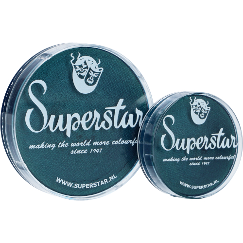 Superstar Schminkkleur Velvet Petrol (473) met shimmer finish, intens gepigmenteerd en geschikt voor schminkdesigns en grime, verkrijgbaar bij SchminkenGrime.nl