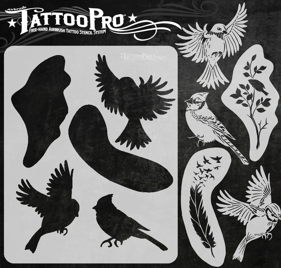 Wiser's Airbrush TattooPro Stencil – Birds of a Feather