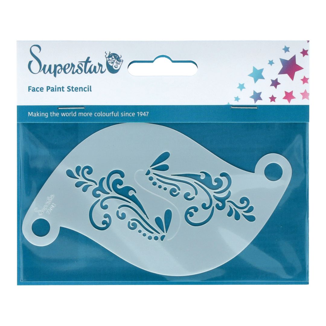 Superstar schminksjabloon Fairy Blooming Vine – verkrijgbaar bij SchminkenGrime.nl Superstar schminksjabloon Fairy Blooming Vine met sierlijke bloemenranken, perfect voor elegante schminkdetails, verkrijgbaar bij SchminkenGrime.nl
