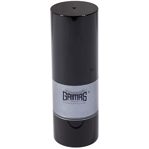 Grimas Liquid Make-up Zilver 20ml, metallic zilverkleur met glanzend effect – verkrijgbaar bij SchminkenGrime.nl